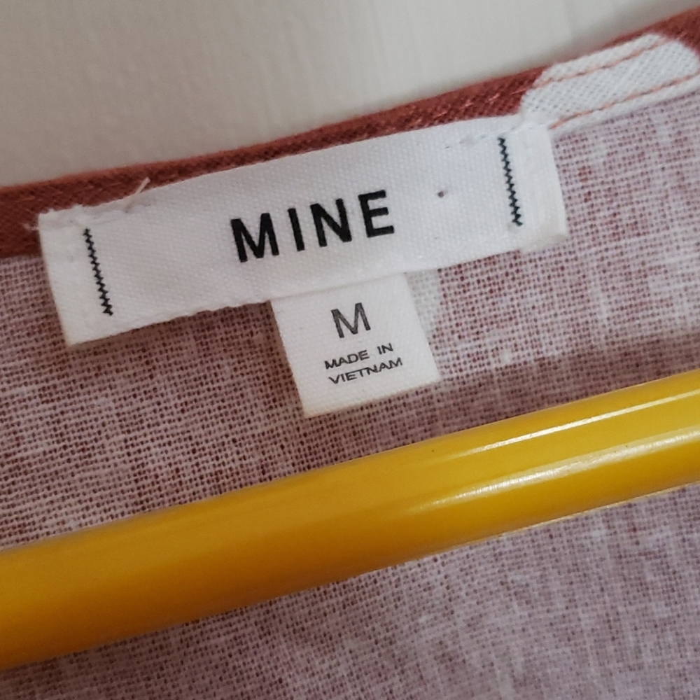 SOLD.   NWOT Anthropologie MINE Linen Dress Puff Sleeve  T - Picture 10 of 11